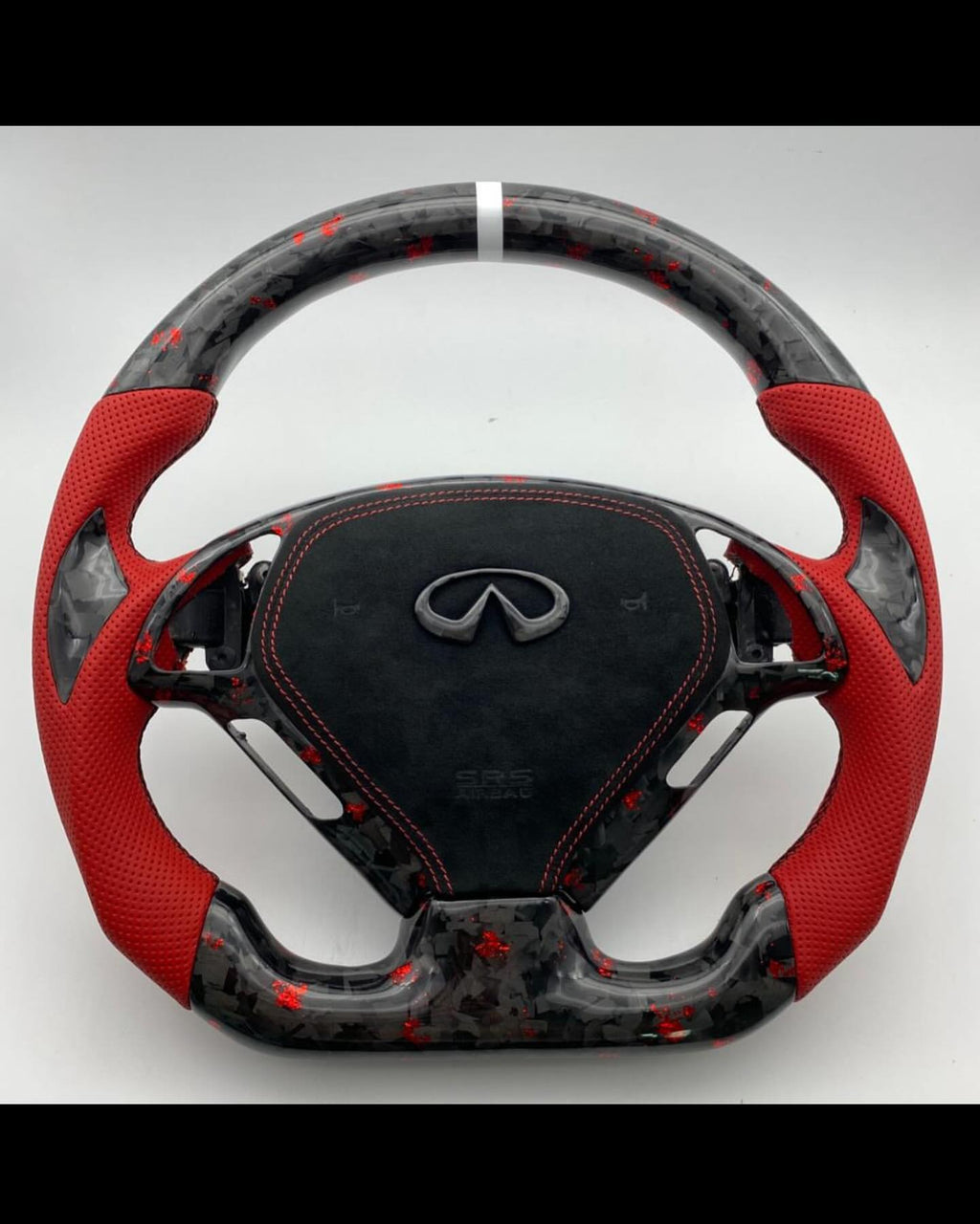 Infiniti G37 Custom Red/Black Carbon Fiber Steering Wheel – Premium OEM+ Upgrade