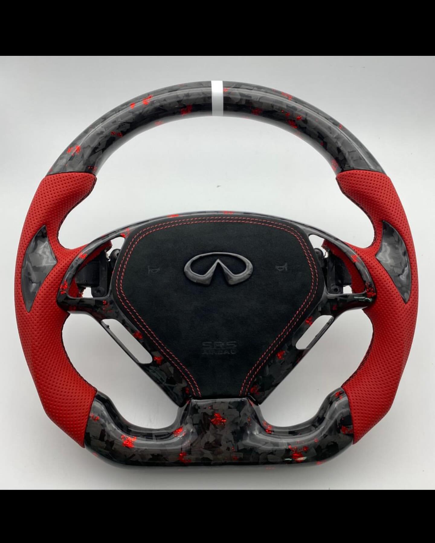 Infiniti G37 Custom Red/Black Carbon Fiber Steering Wheel – Premium OEM+ Upgrade