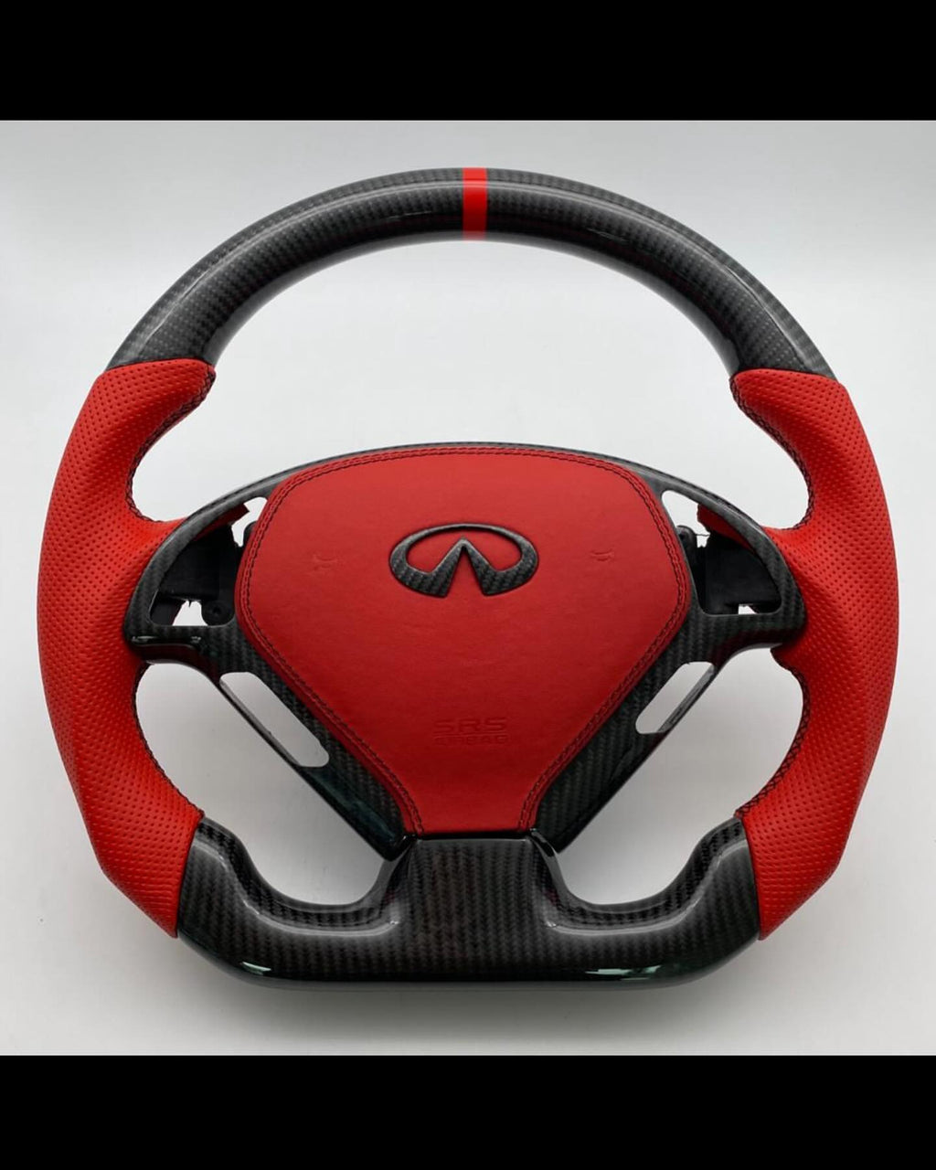 Infiniti G37 Custom Red/Black Carbon Fiber Steering Wheel – Premium OEM+ Upgrade