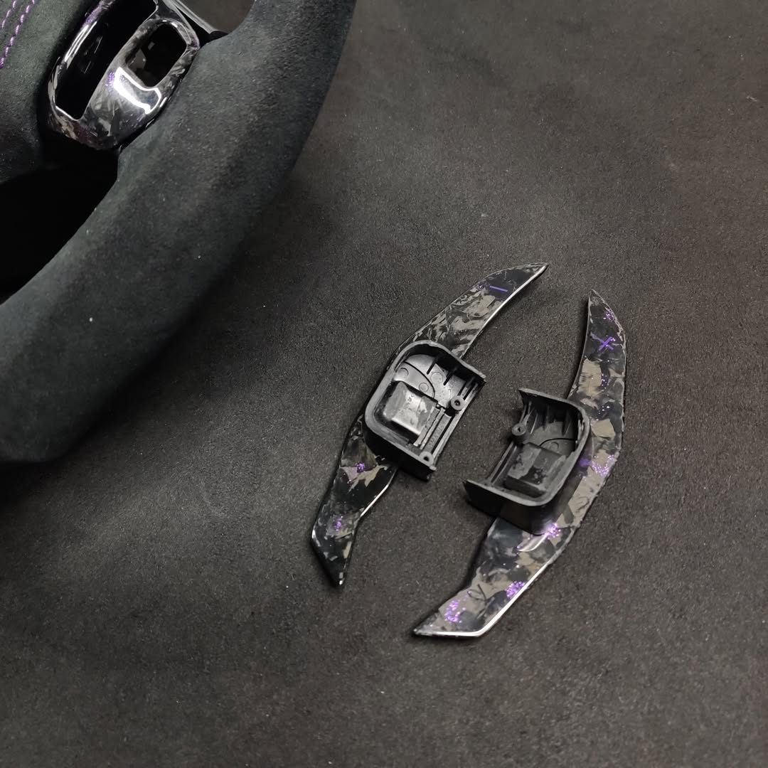 Chevrolet C6 Corvette Forged Carbon Fiber LED Steering Wheel – Purple Flake | Alcantara