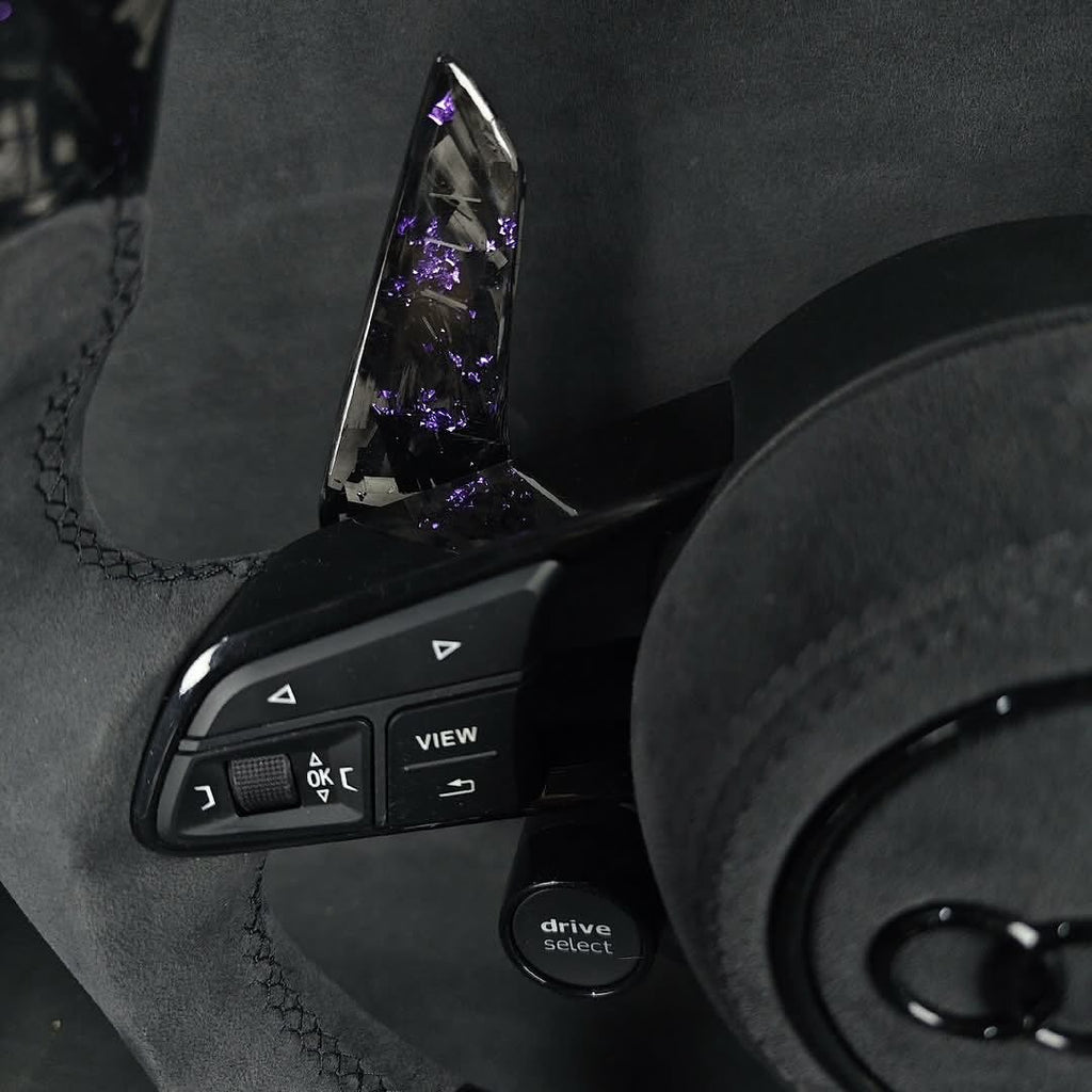 Custom Audi RS Forged Carbon Fiber Steering Wheel – Purple Forged Carbon | Alcantara