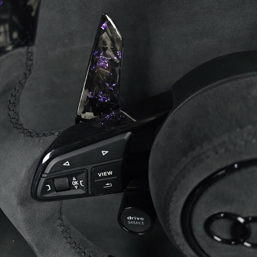 Custom Audi RS Forged Carbon Fiber Steering Wheel – Purple Forged Carbon | Alcantara