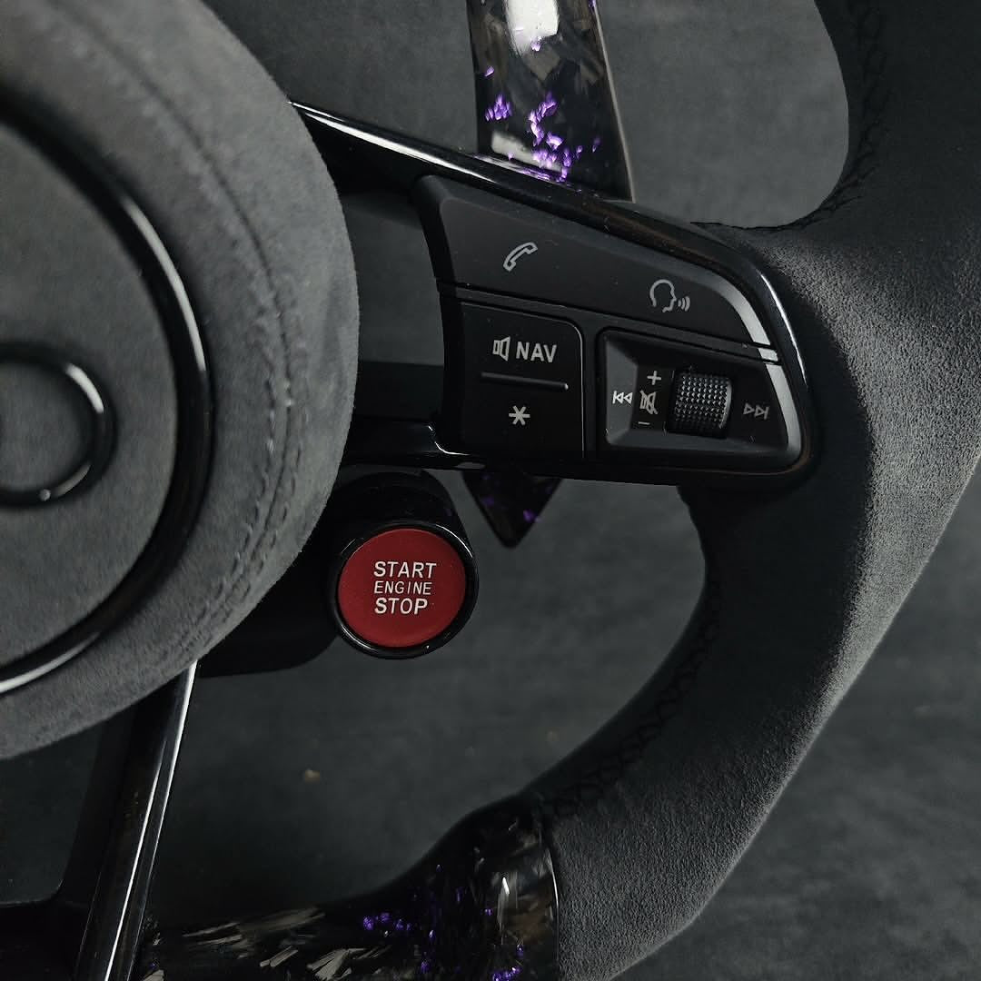 Custom Audi RS Forged Carbon Fiber Steering Wheel – Purple Forged Carbon | Alcantara