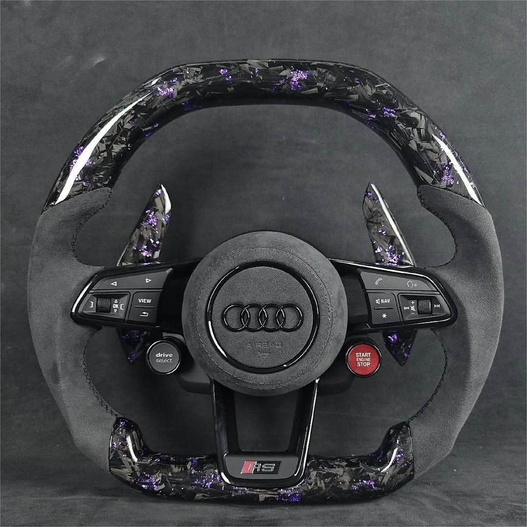 Custom Audi RS Forged Carbon Fiber Steering Wheel – Purple Forged Carbon | Alcantara