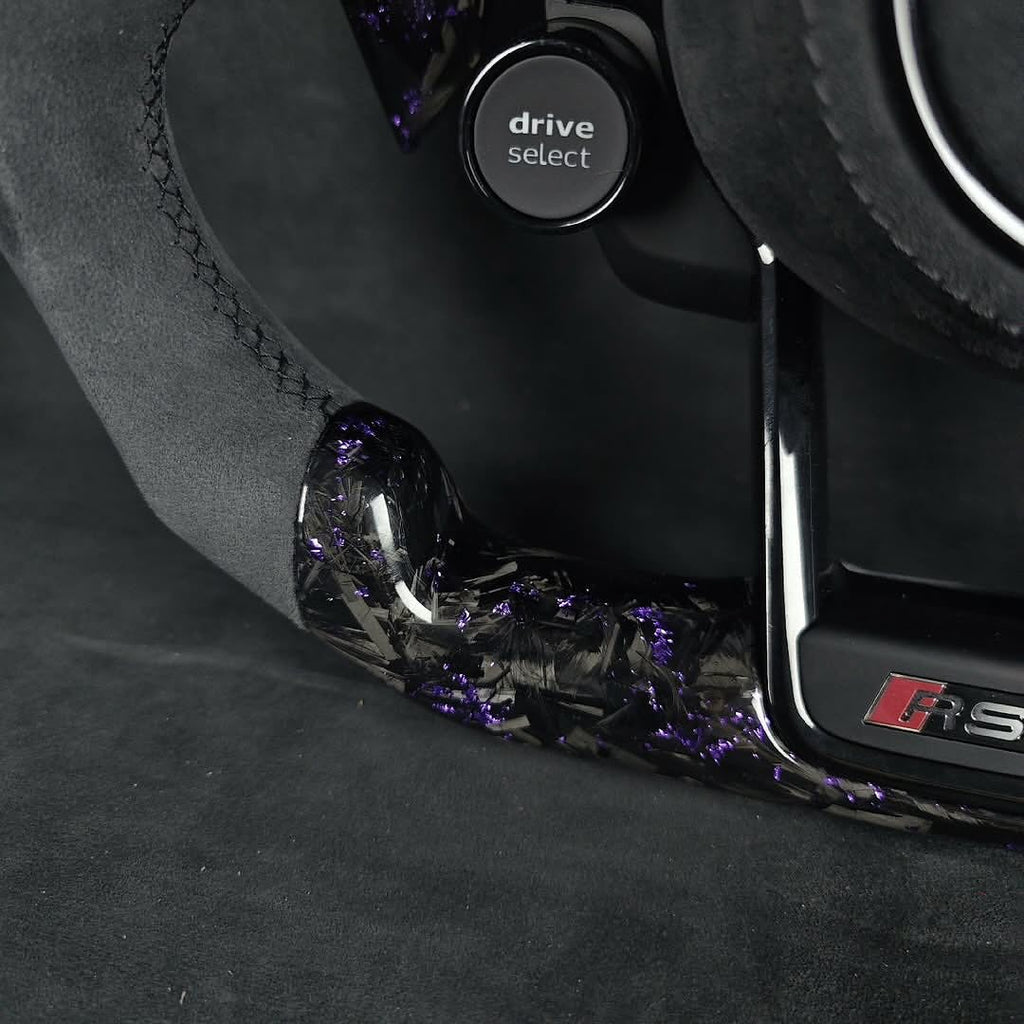 Custom Audi RS Forged Carbon Fiber Steering Wheel – Purple Forged Carbon | Alcantara