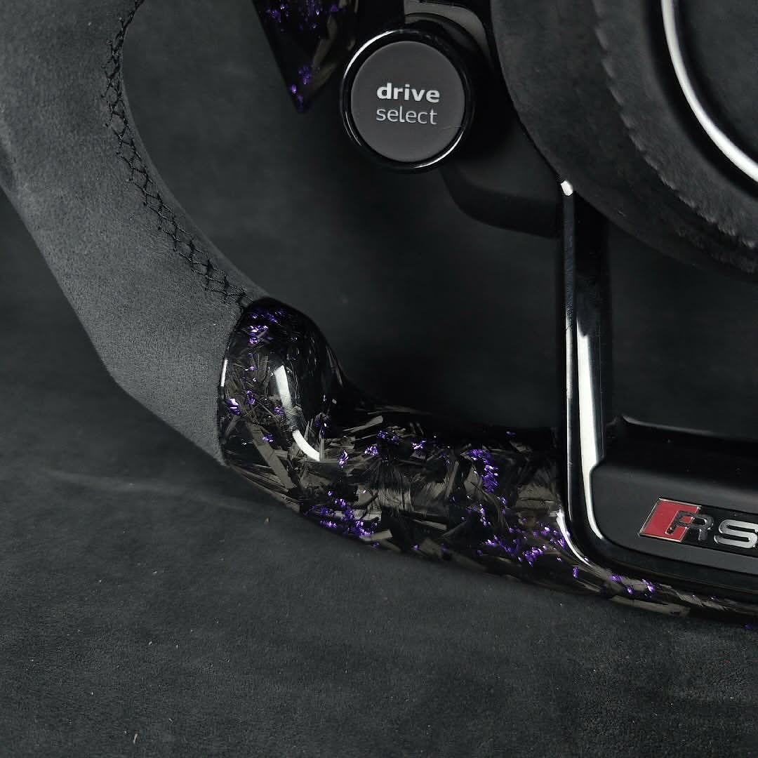 Custom Audi RS Forged Carbon Fiber Steering Wheel – Purple Forged Carbon | Alcantara