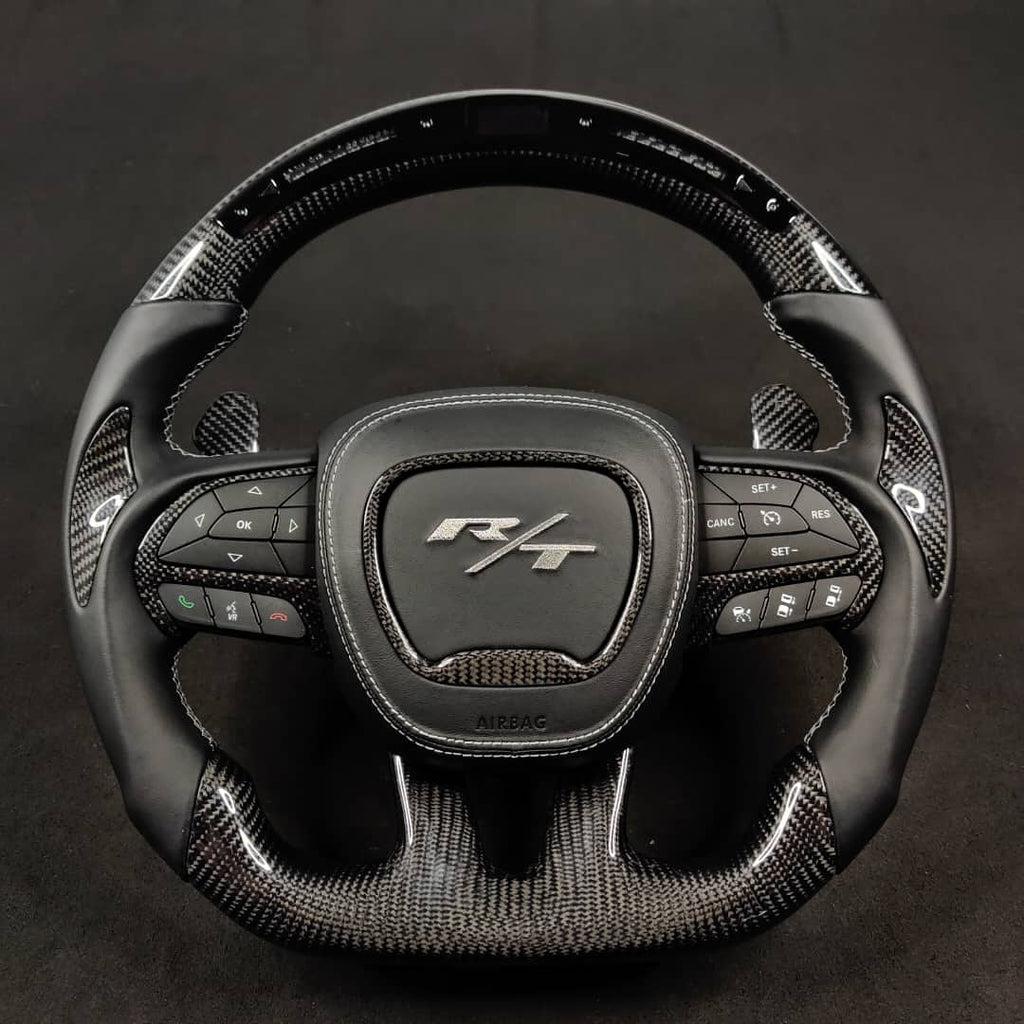 2015–2023 Dodge Charger, Challenger & Durango R/T Carbon Fiber LED Steering Wheel