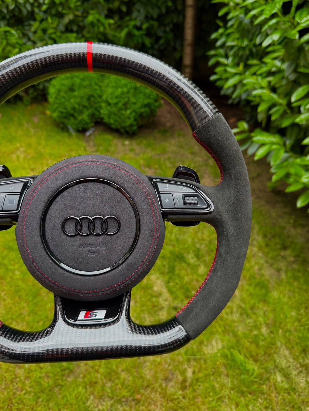Audi S Line Carbon Fiber Steering Wheel