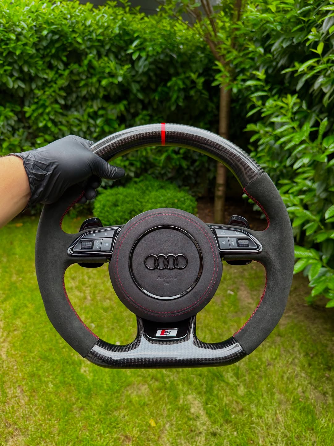 Audi S Line Carbon Fiber Steering Wheel