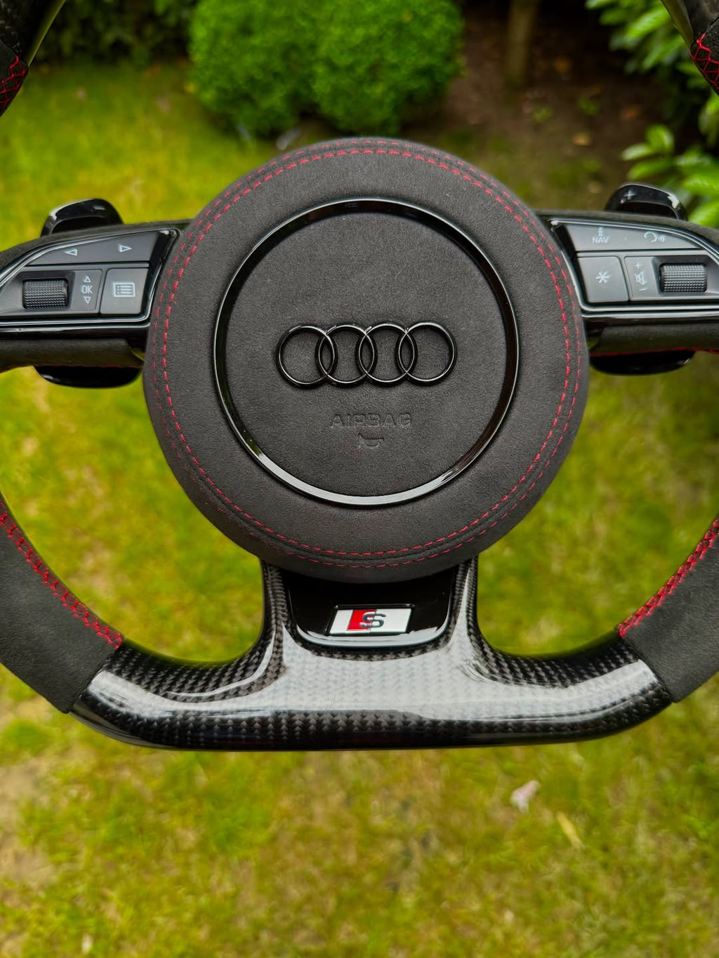 Audi S Line Carbon Fiber Steering Wheel