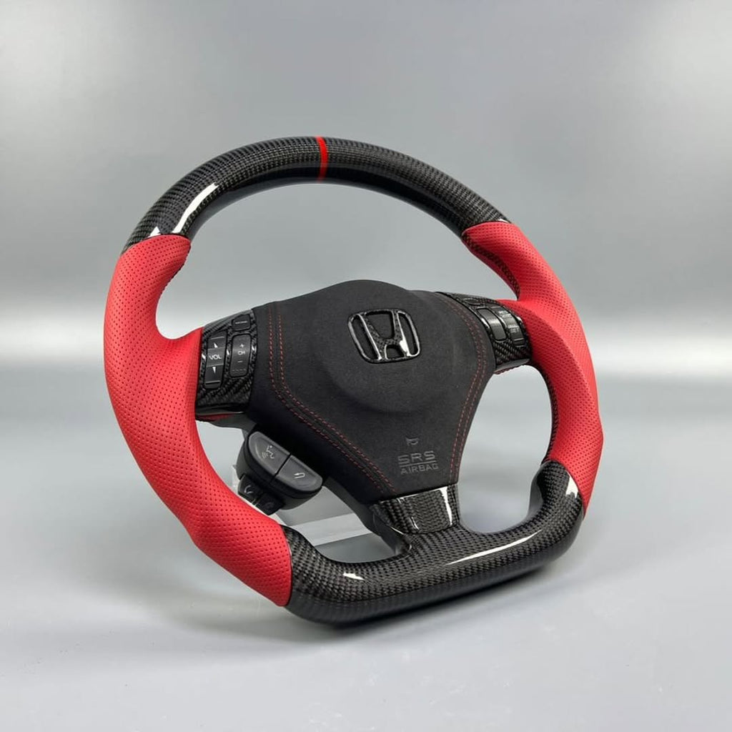 7th Gen Honda Accord Carbon Fiber Steering Wheel With Custom Airbag Cover