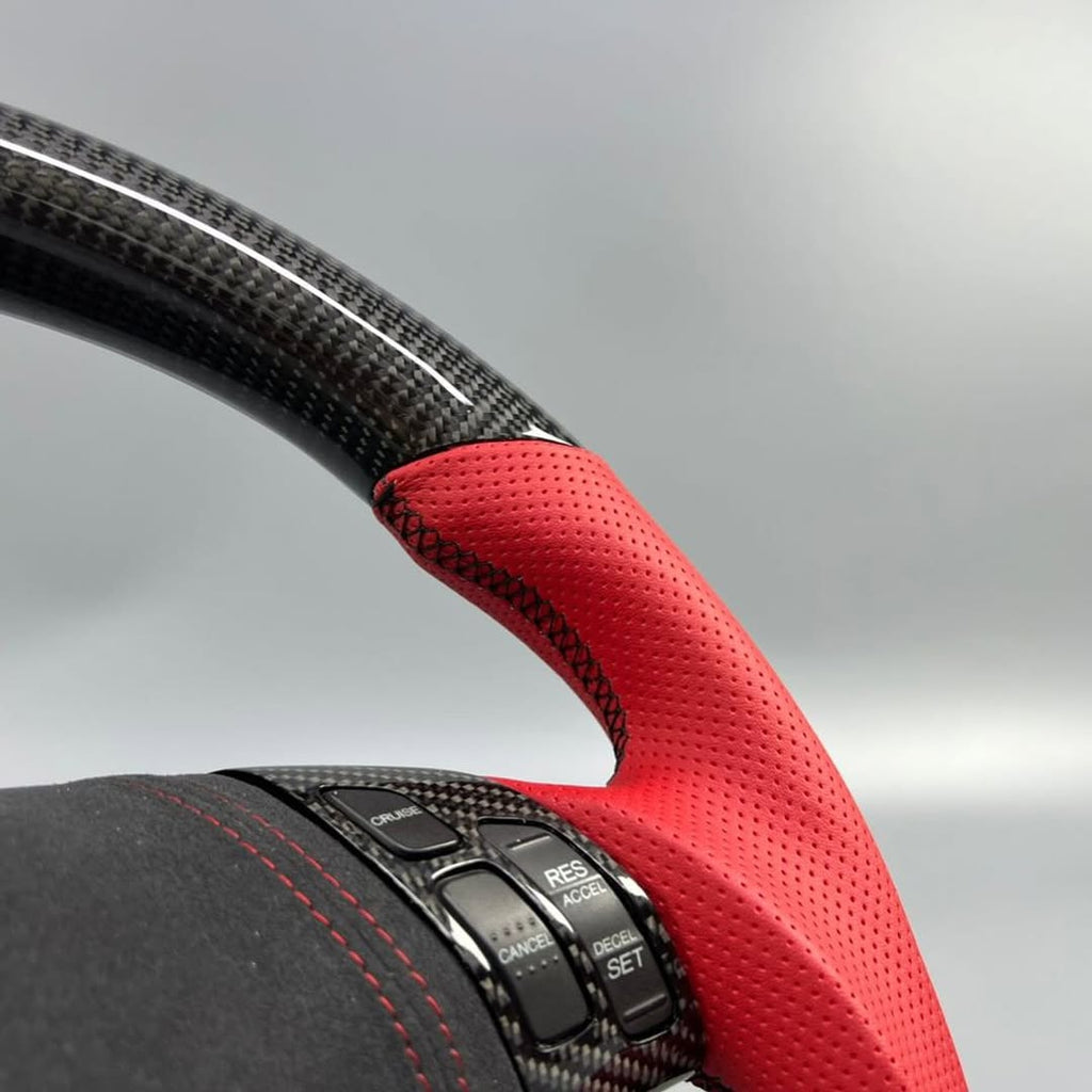 7th Gen Honda Accord Carbon Fiber Steering Wheel With Custom Airbag Cover