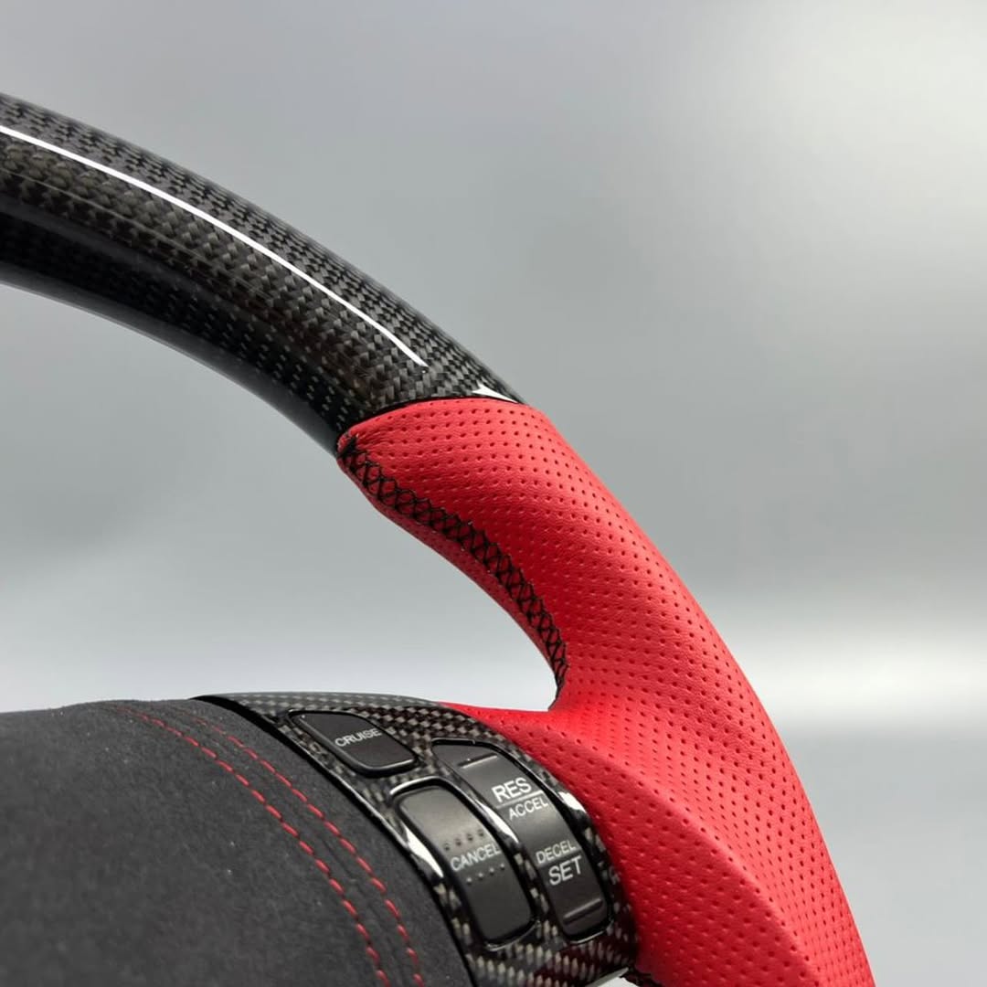 7th Gen Honda Accord Carbon Fiber Steering Wheel With Custom Airbag Cover