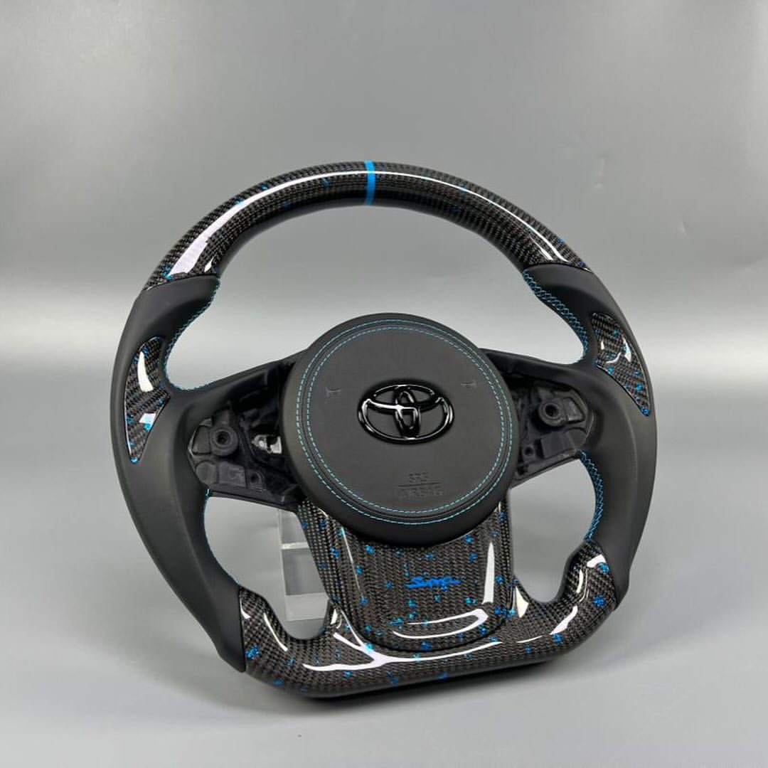 Toyota GR Supra Custom Carbon Fiber Steering Wheel With Genuine Leather