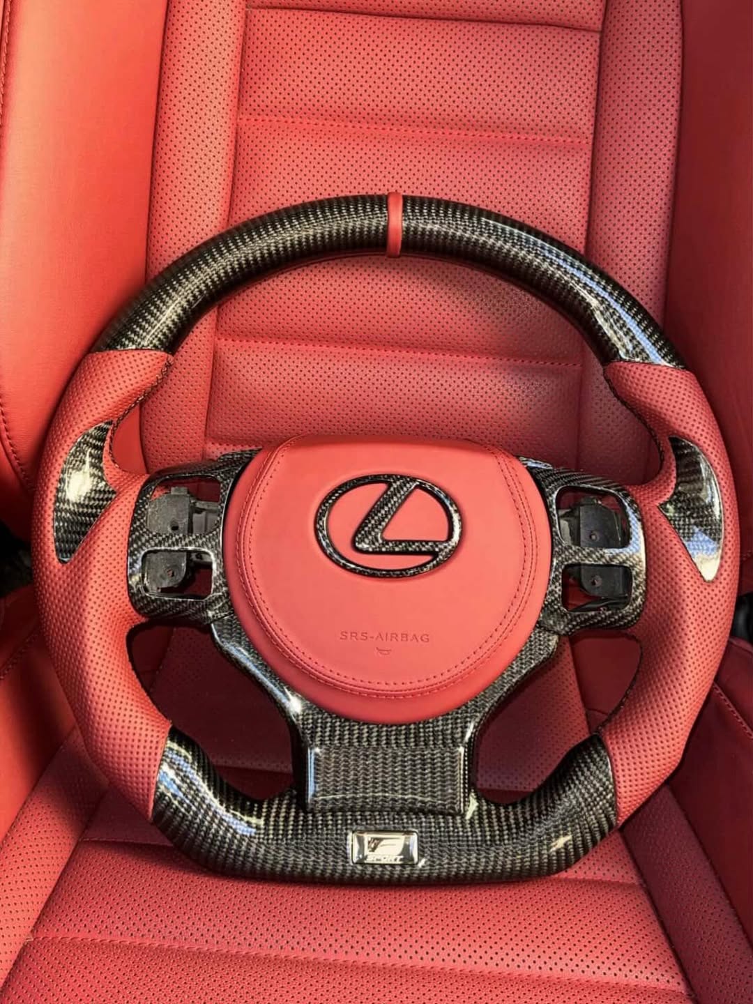 Lexus IS OEM Circuit Red Carbon Fiber Steering Wheel