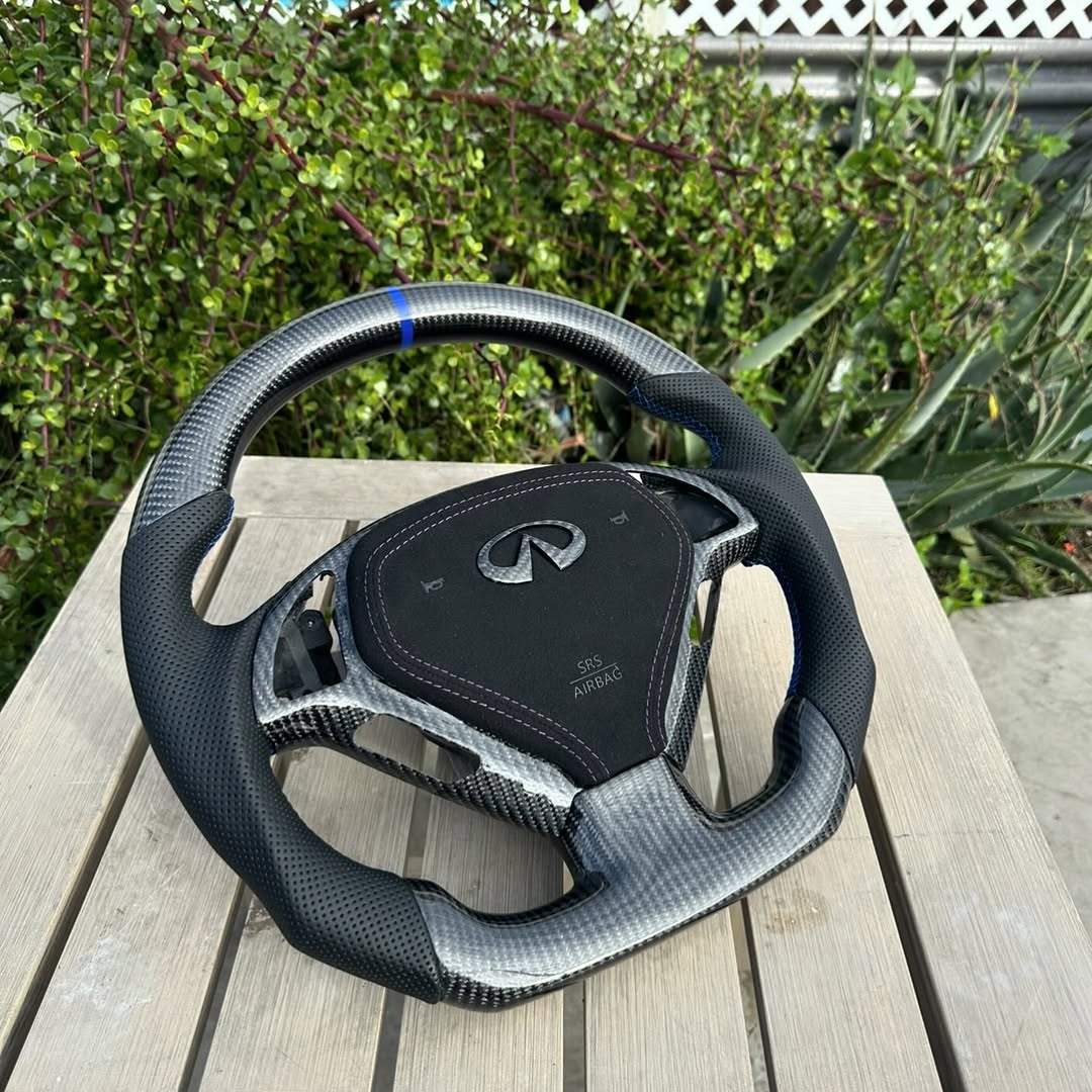 Infiniti G37 Custom Black Carbon Fiber Steering Wheel – Premium OEM+ Upgrade