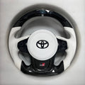 Toyota GR Supra Custom Carbon Fiber Steering Wheel – Black & White Edition